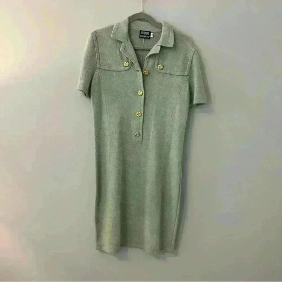 Don Sayers Dresses & Skirts - DON SAYERS wellmore Vintage 80s Retro knit gold button sweater dress size 12